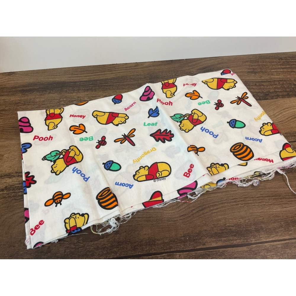 Vintage Winnie The Pooh Large Curtains Valance Fabric Remnant 35" X 46"